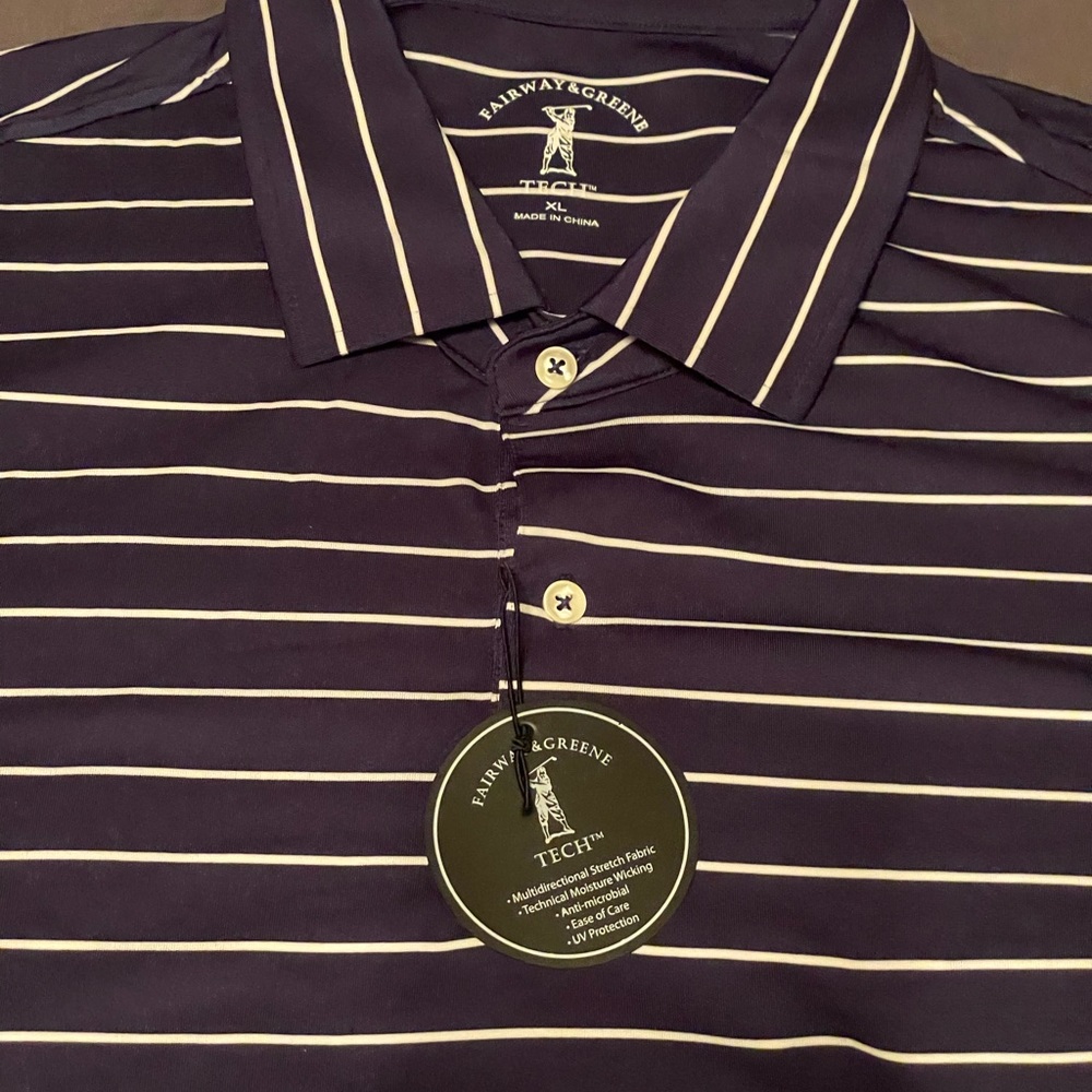 Faireway & Greene Golf stripe polo new with tag XL